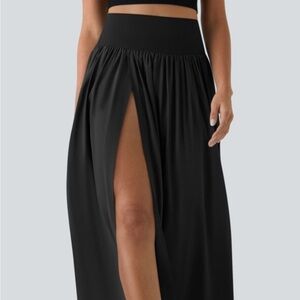 HALARA Black Maxi Skirt with Slit